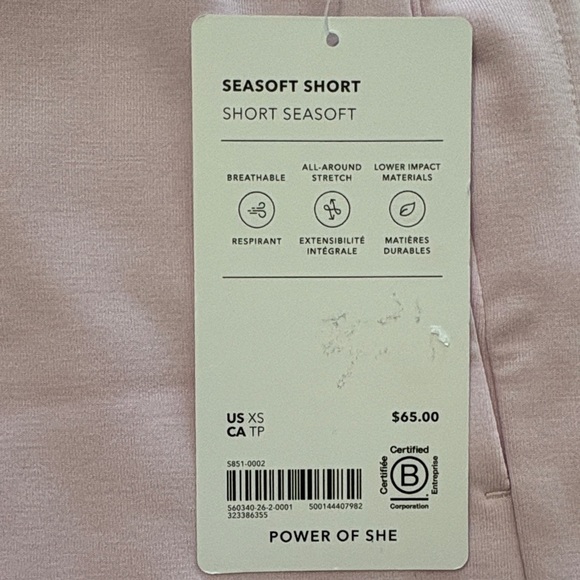 Athleta Seasoft Women's Light Pink Athletic Shorts- - Picture 2 of 5